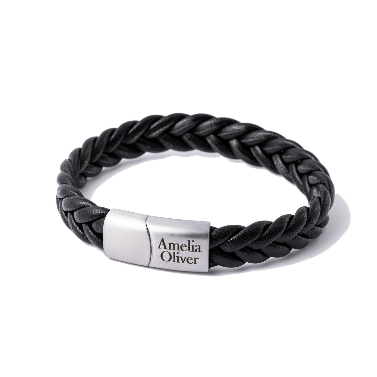 Matt silver bracelet - Leather