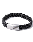 Matt silver bracelet - Leather