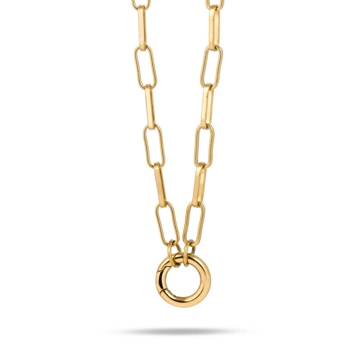 Loose letter & birthstone link chain gold - Personalized