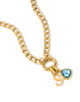 Letter & birthstone necklace gold - Personalized