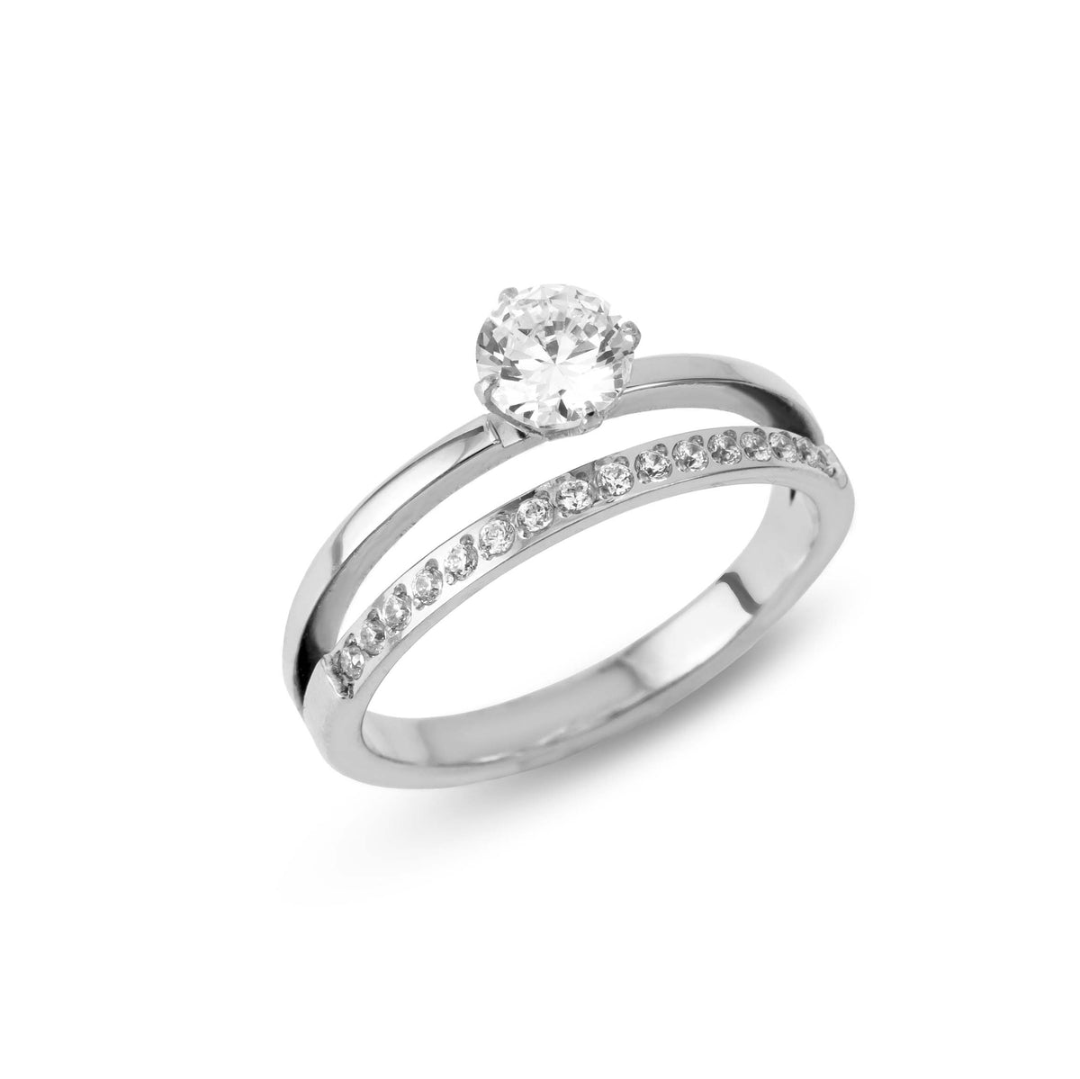 Double Layer Ring Silver - Stainless steel