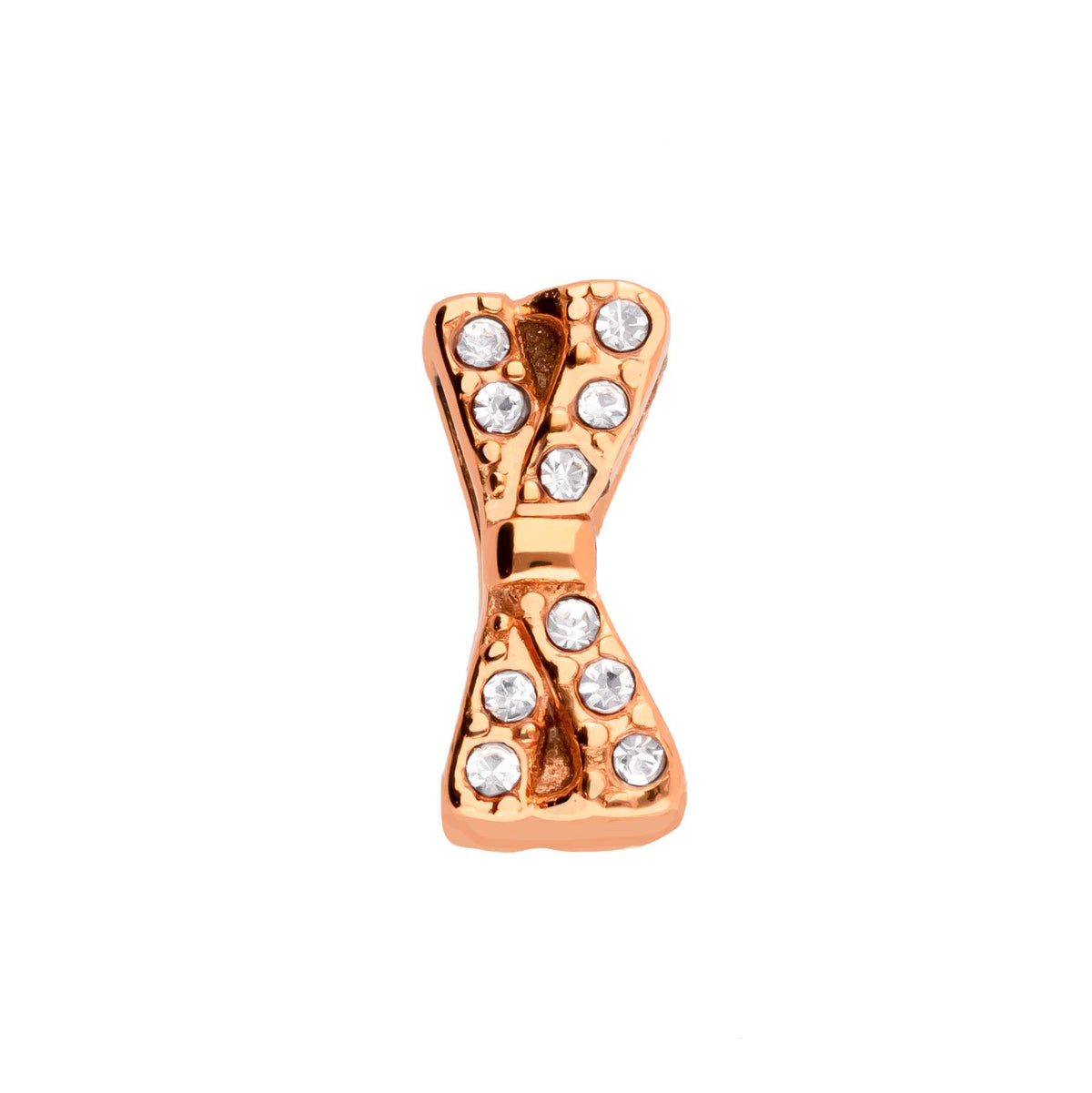 Mesh charm bow rosé gold - Stainless steel