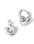 Bubble heart earring silver - Stainless steel