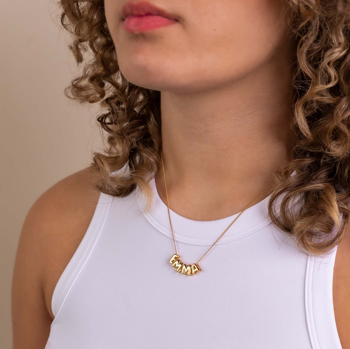 Bubble initials necklace - Stainless steel