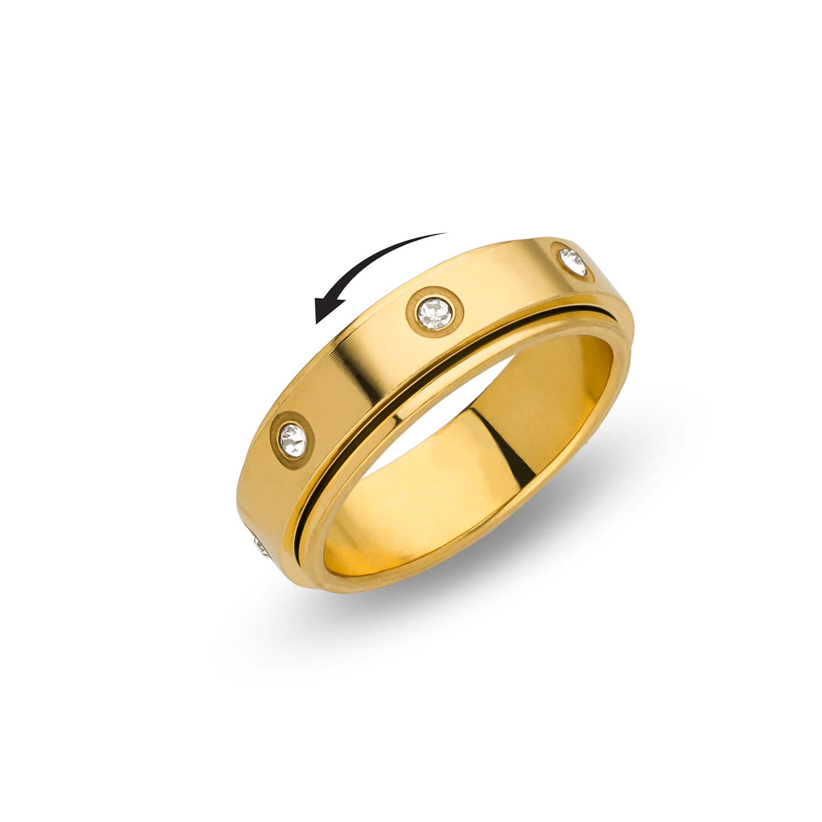 Fidget blend ring gold - Stainless steel