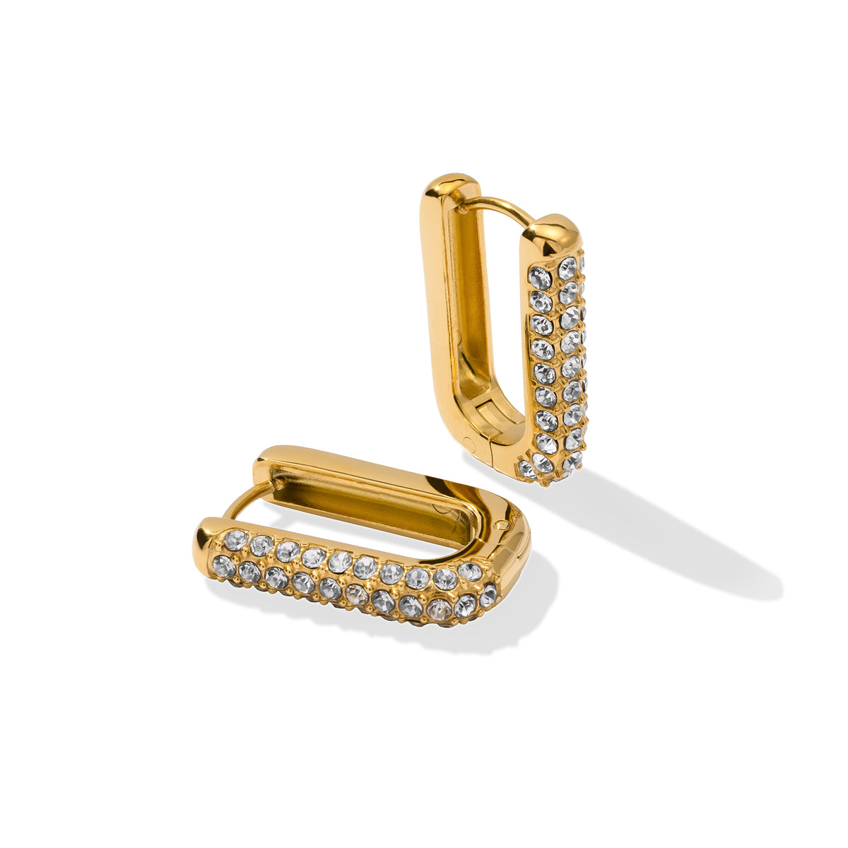 Glow earring gold - Zirconia stones