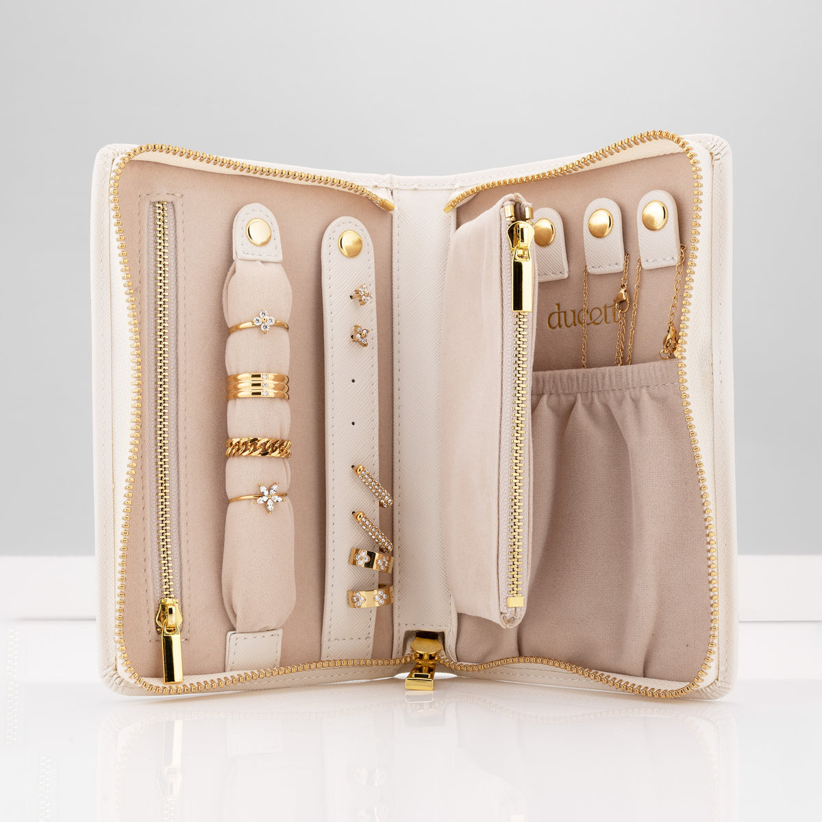 Jewellery Organizer Wallet Cream