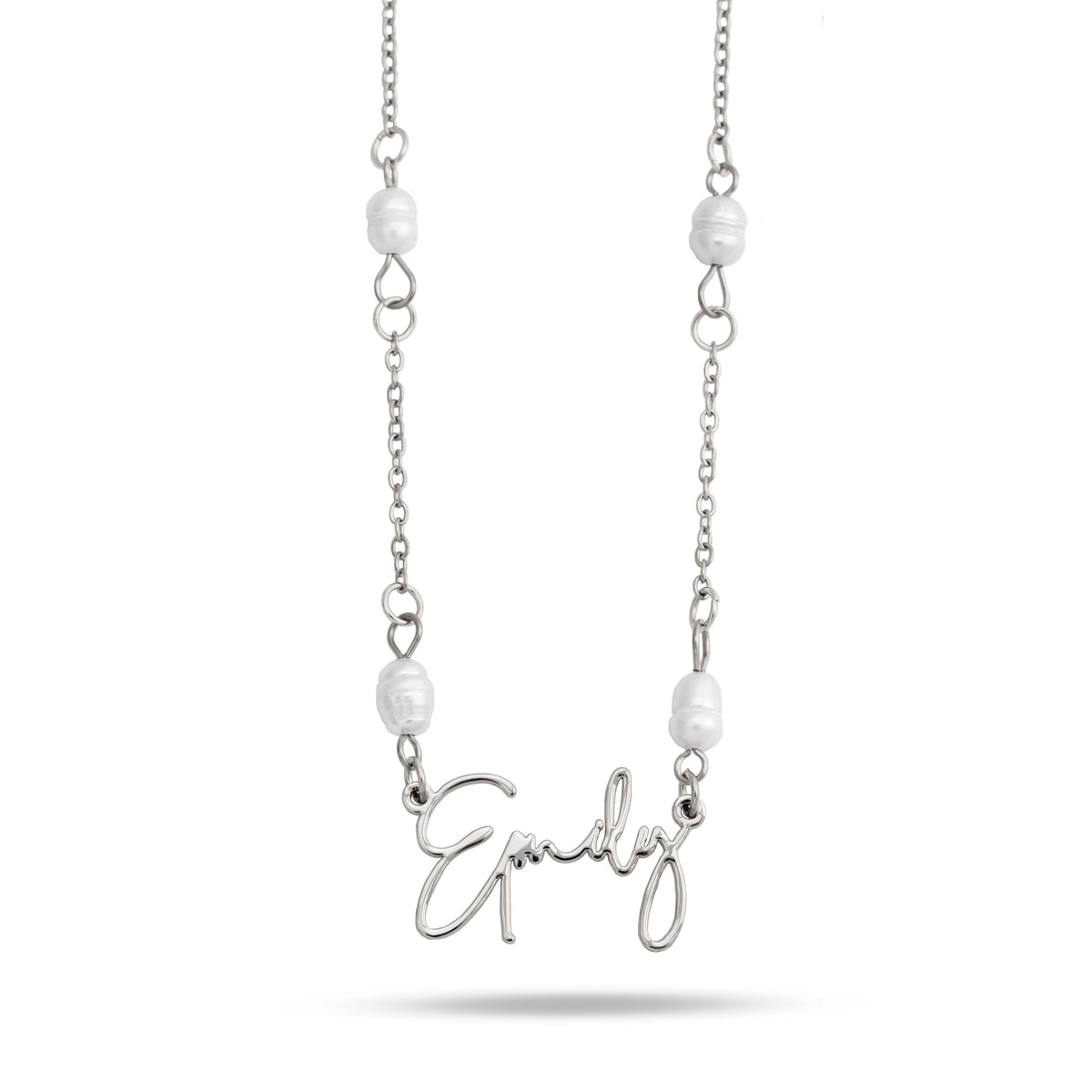 Pearl Noa name necklace silver - Personalized