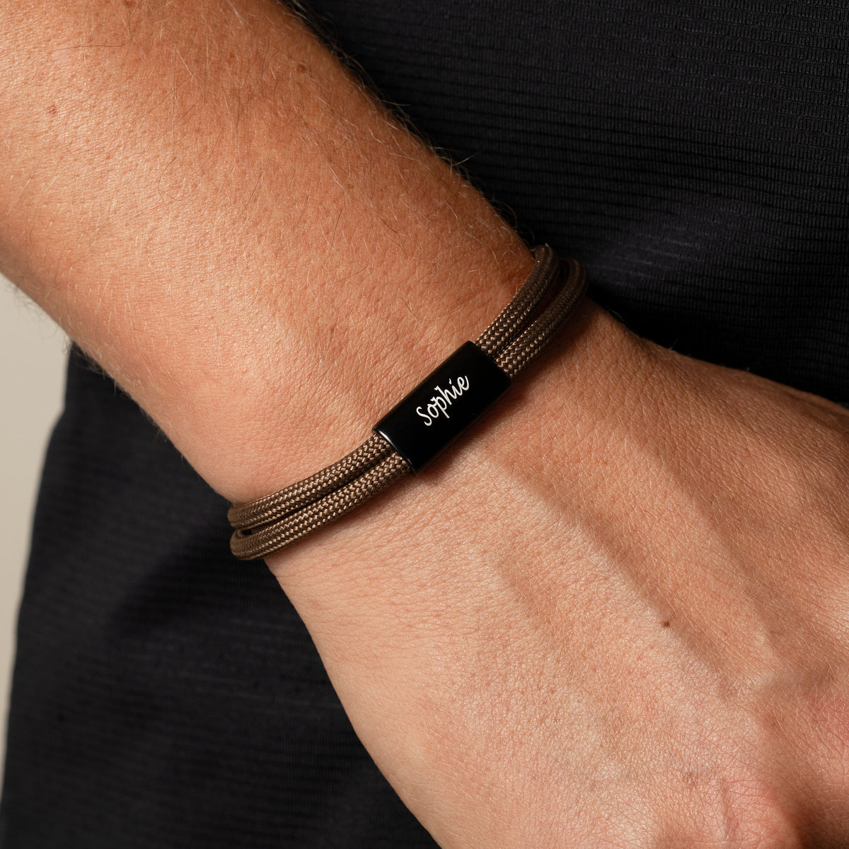Rope bracelet brown - worn
