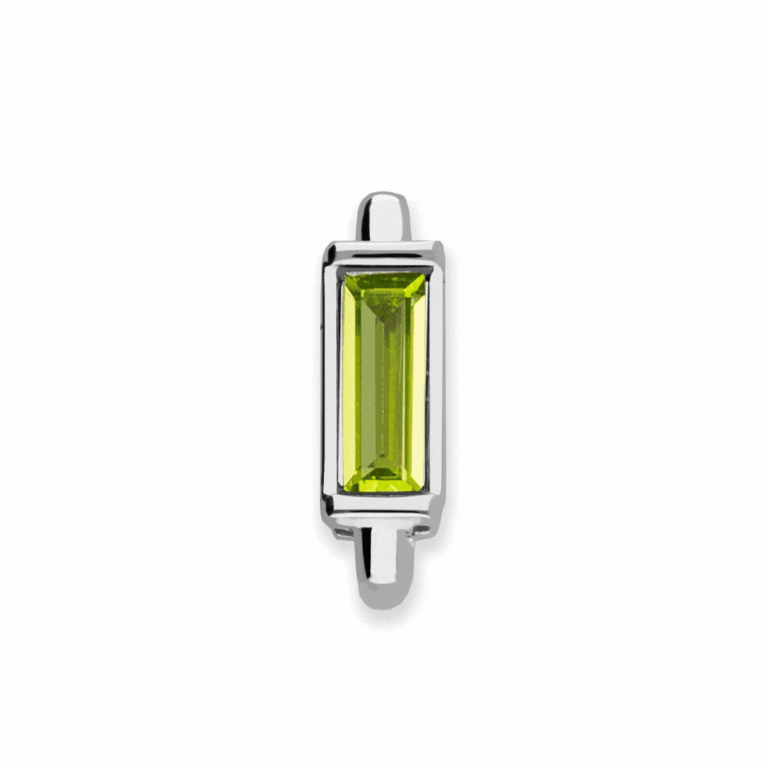 Mesh charm birthstones silver - Zirconia stones
