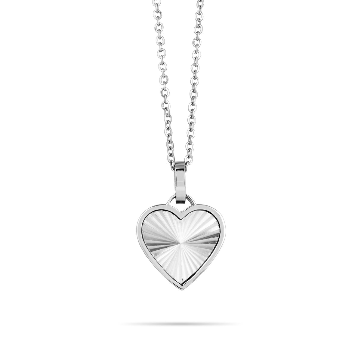 Sunray heart necklace silver - Personalized