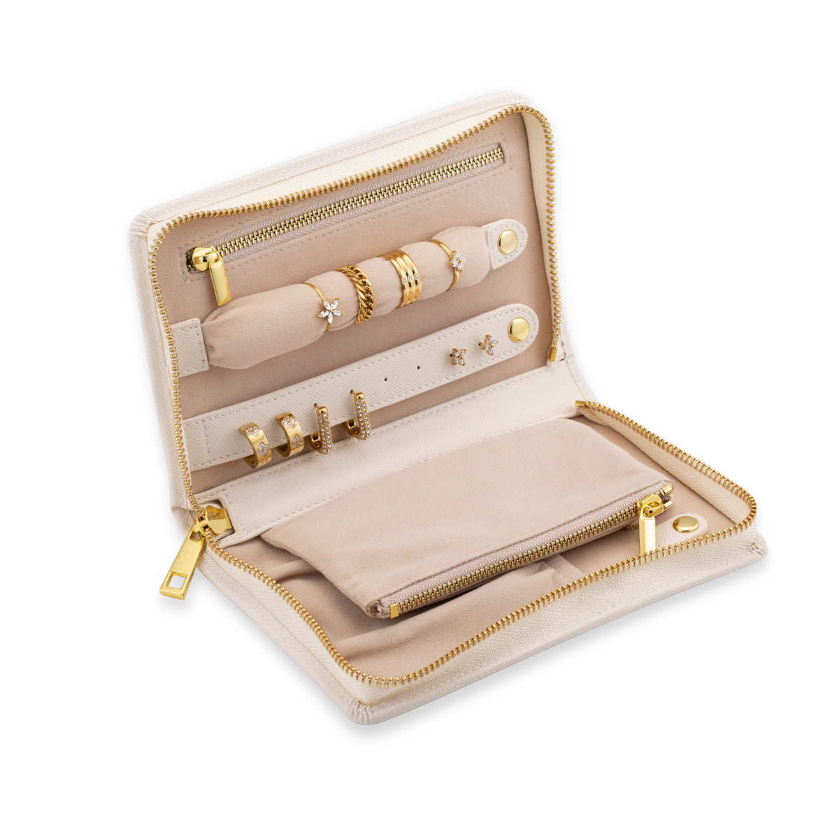 Jewellery Organizer Wallet Cream
