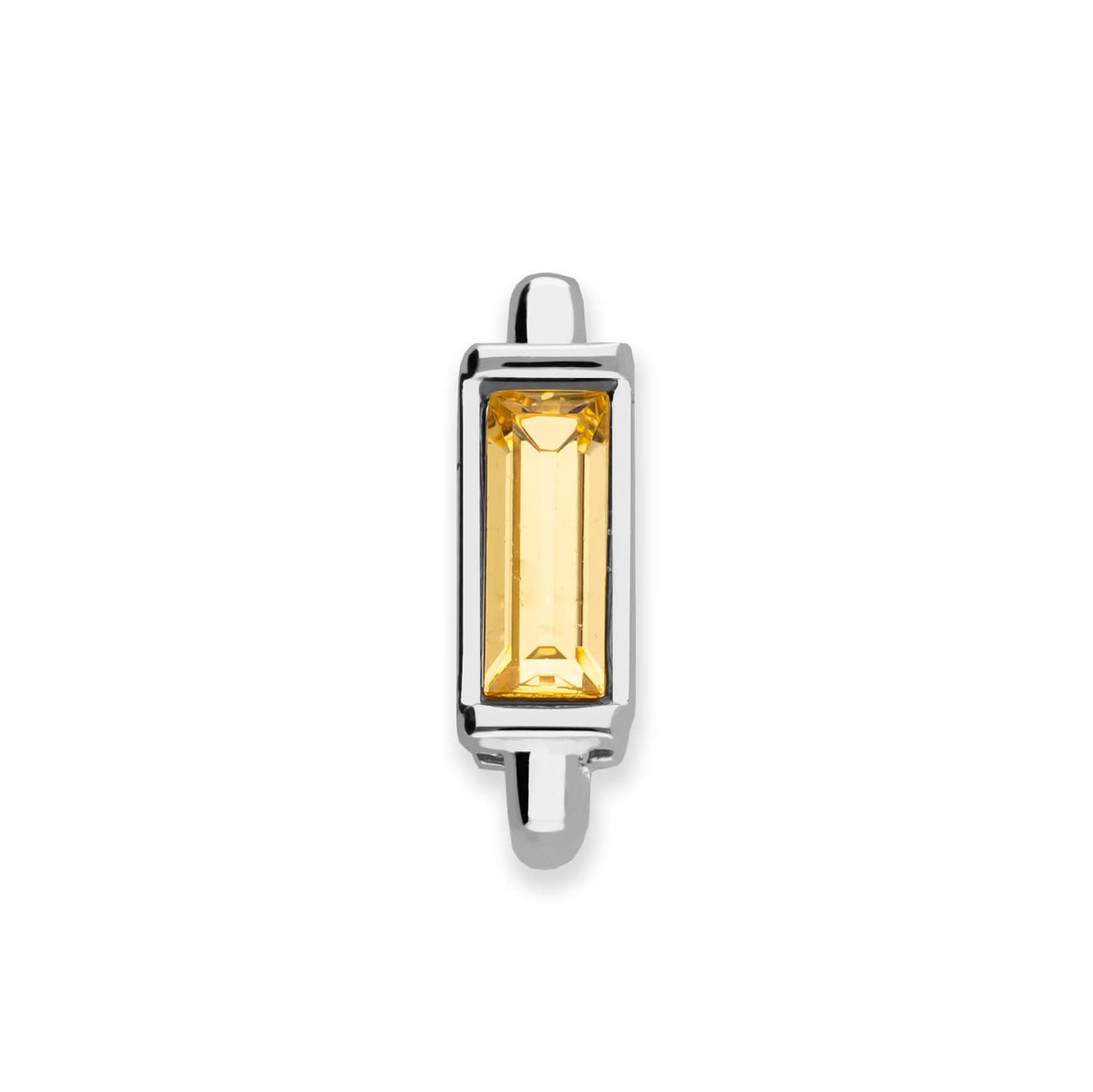 Mesh charm topaz silver - Stainless steel