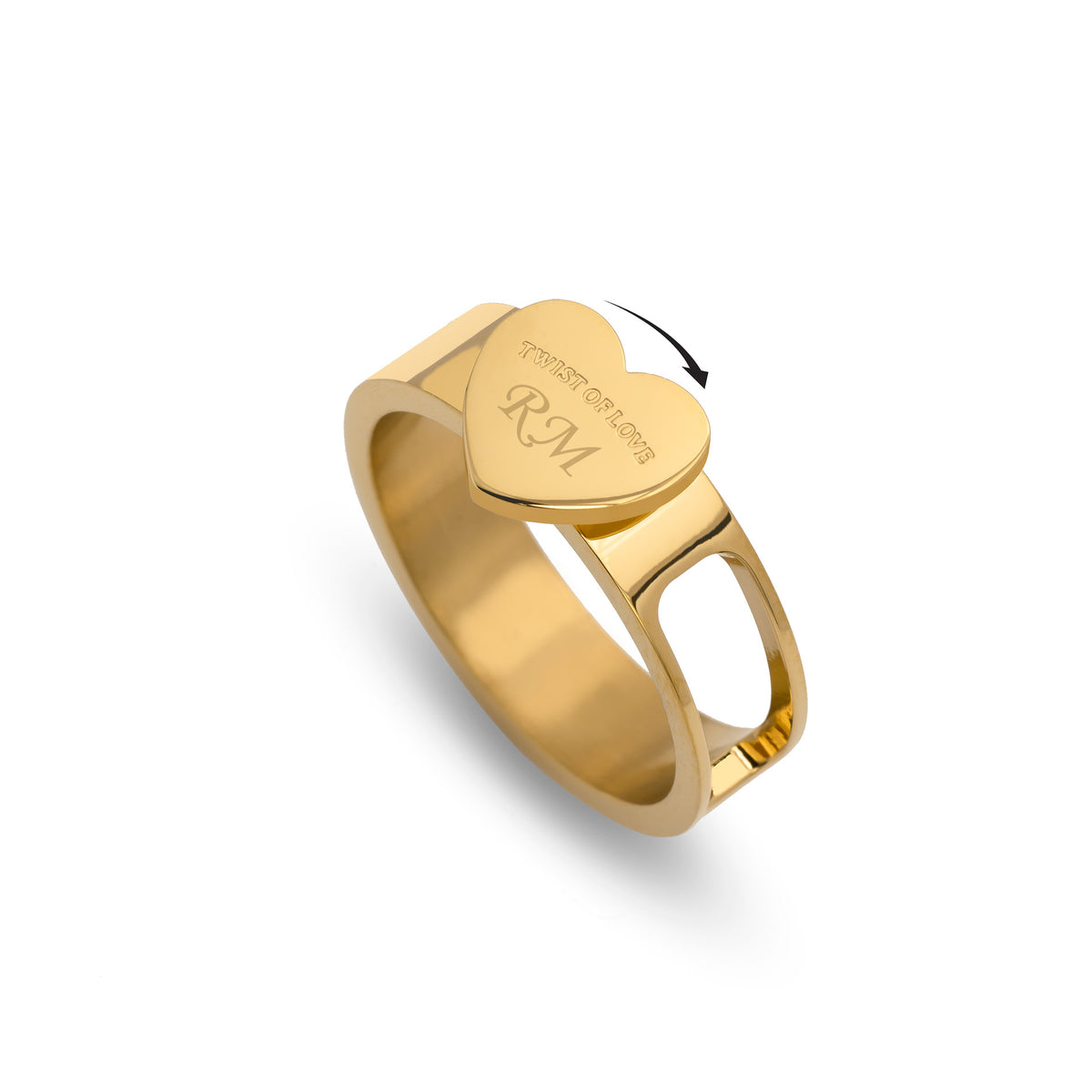 Gold heart ring - Personalized
