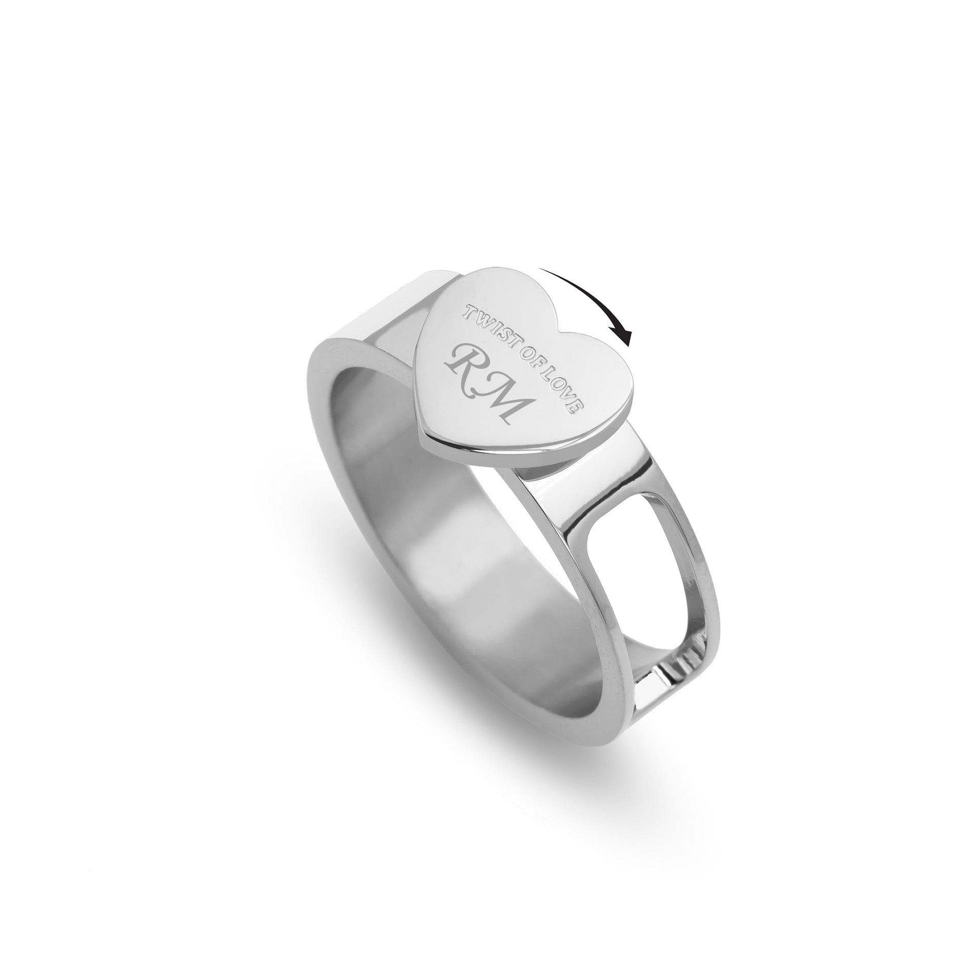 Twist of love ring silver initials – DUCETT