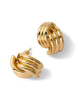 Twist stud earring gold - Stainless steel