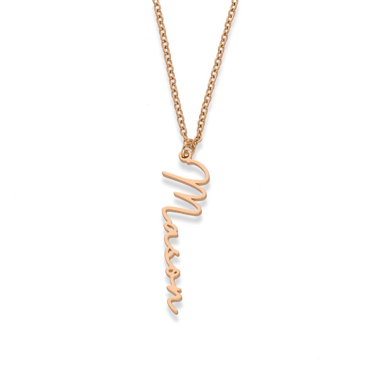 Vertical name necklace rosé gold - Personalized
