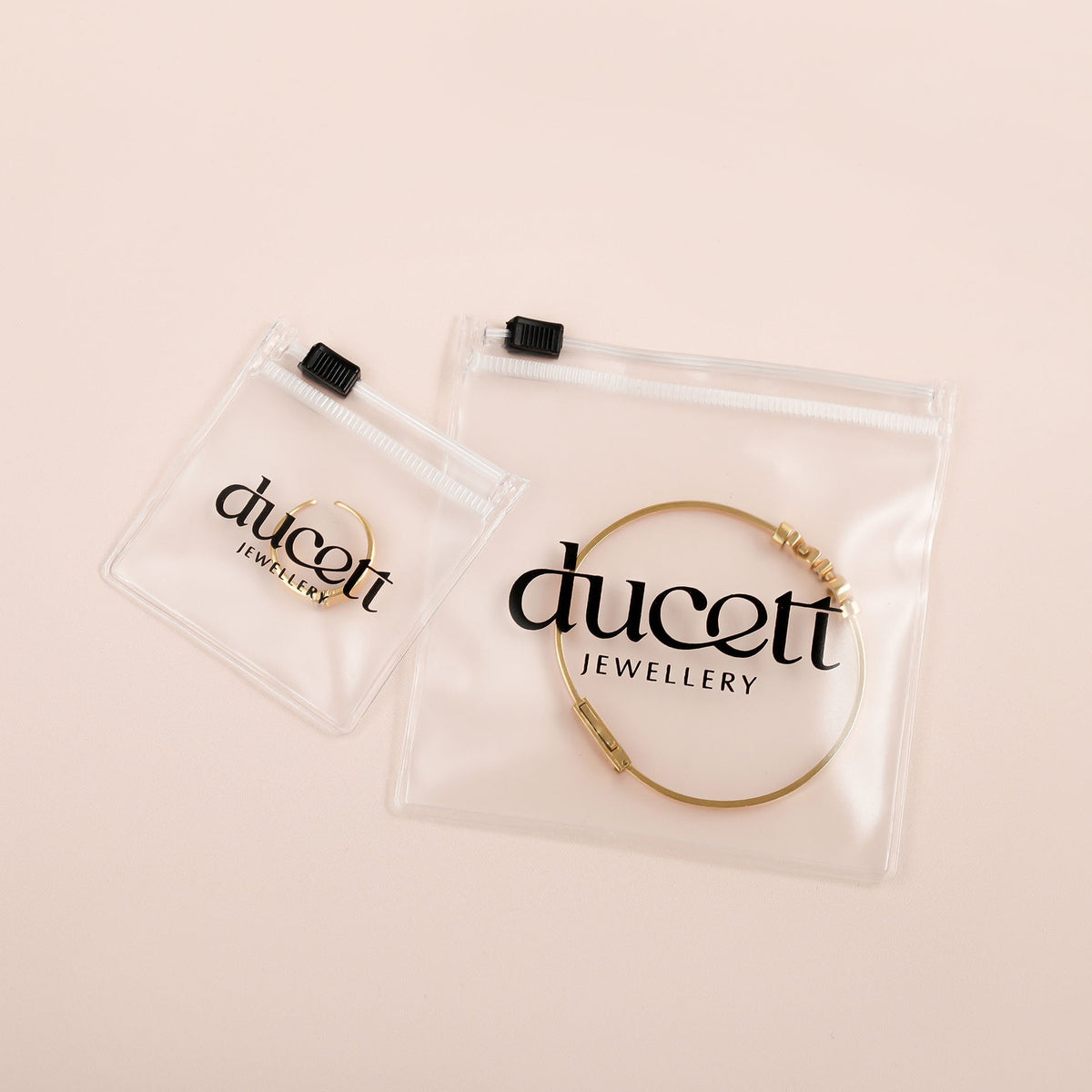 Rectangle earring gold - Ducett