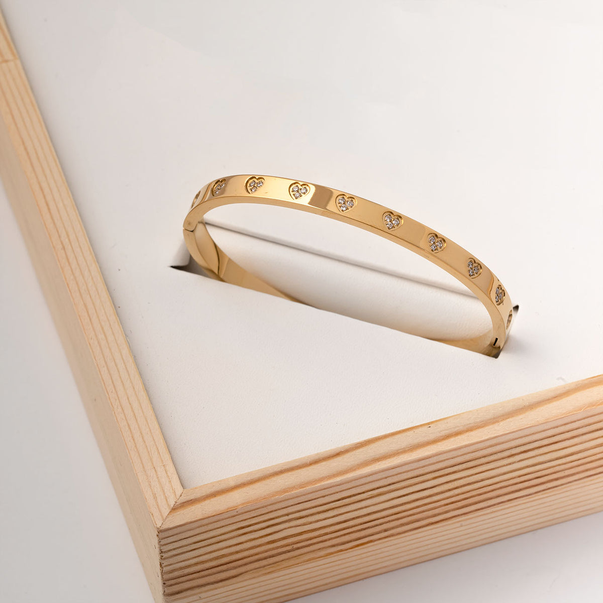 Bangle zirconia hearts - Zirconia stones