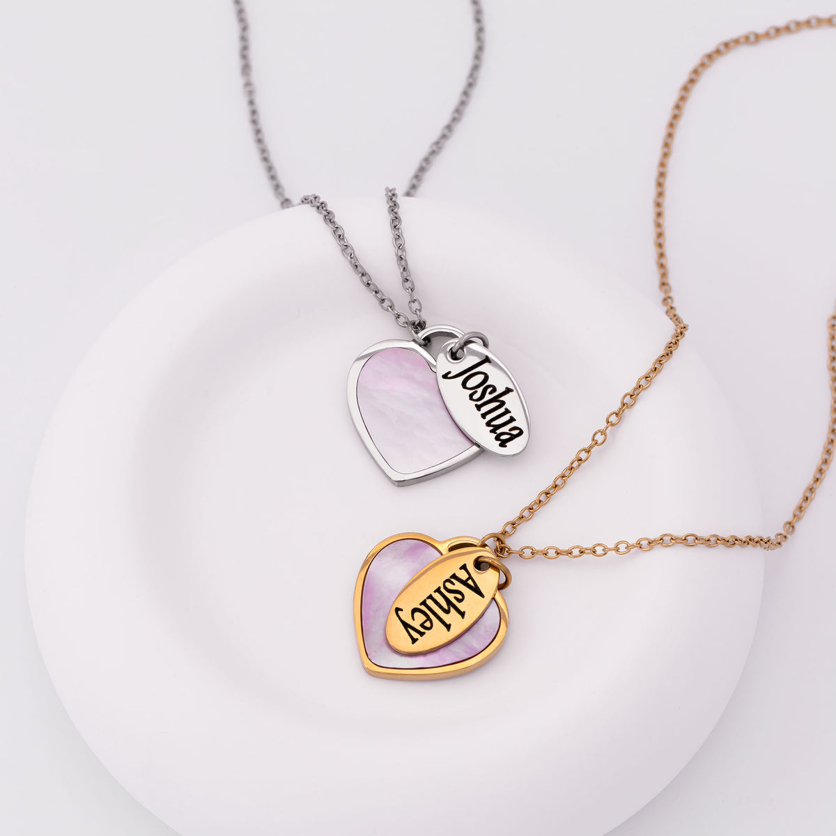 Seashell heart & tag - No discoloration