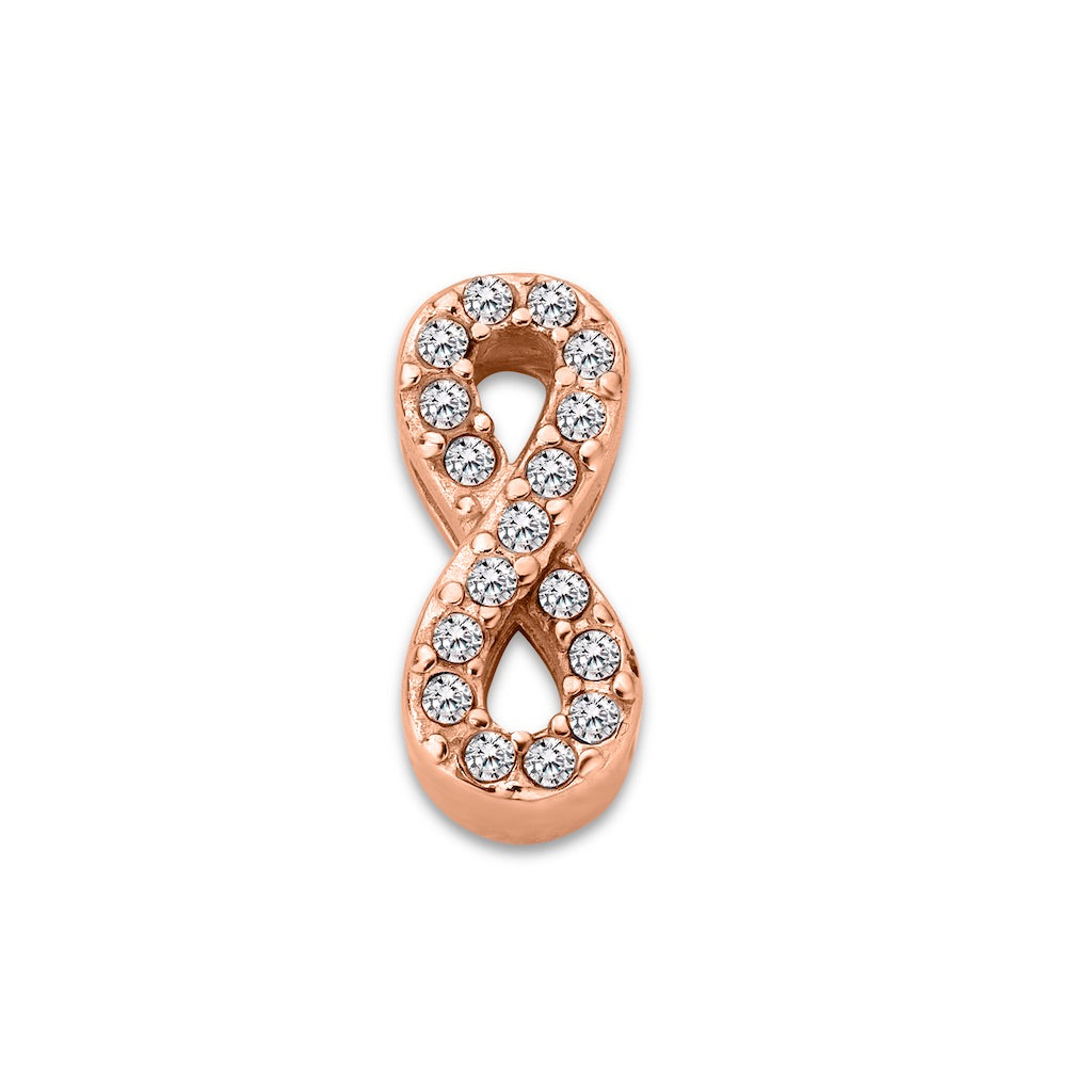 Mesh charm infinity stones rosé gold - Stainless steel