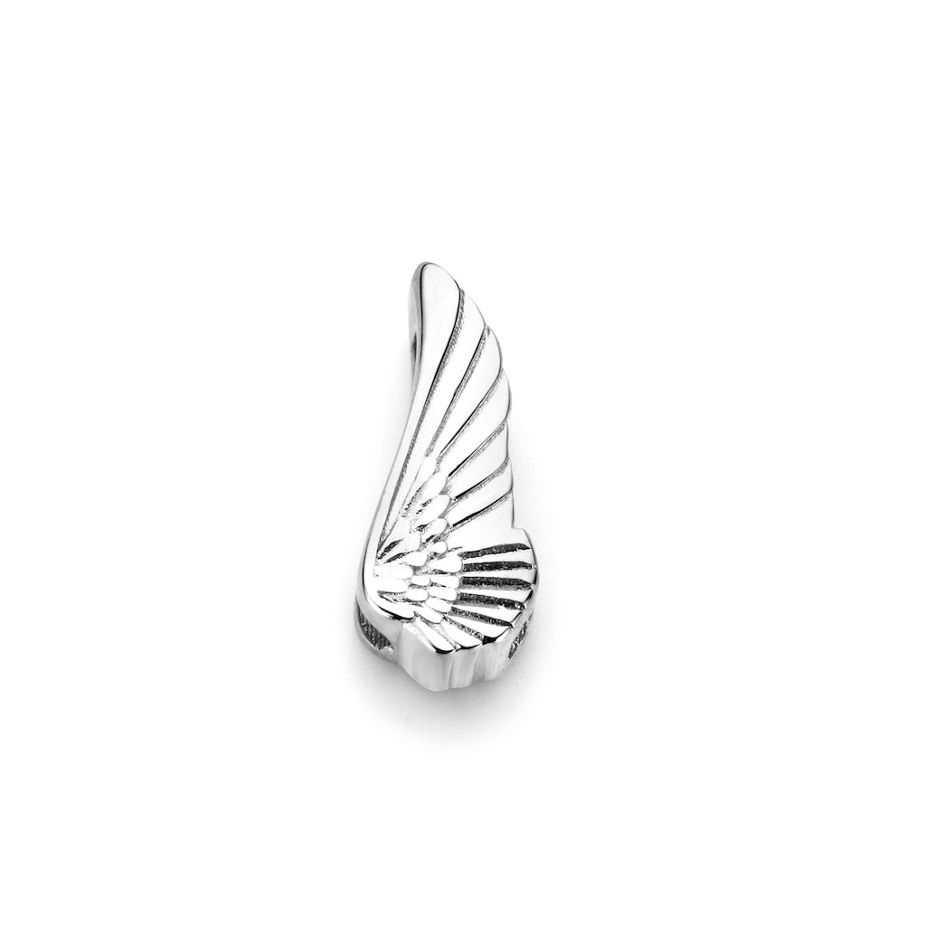 Mesh charm angel wing silver - Stainless steel