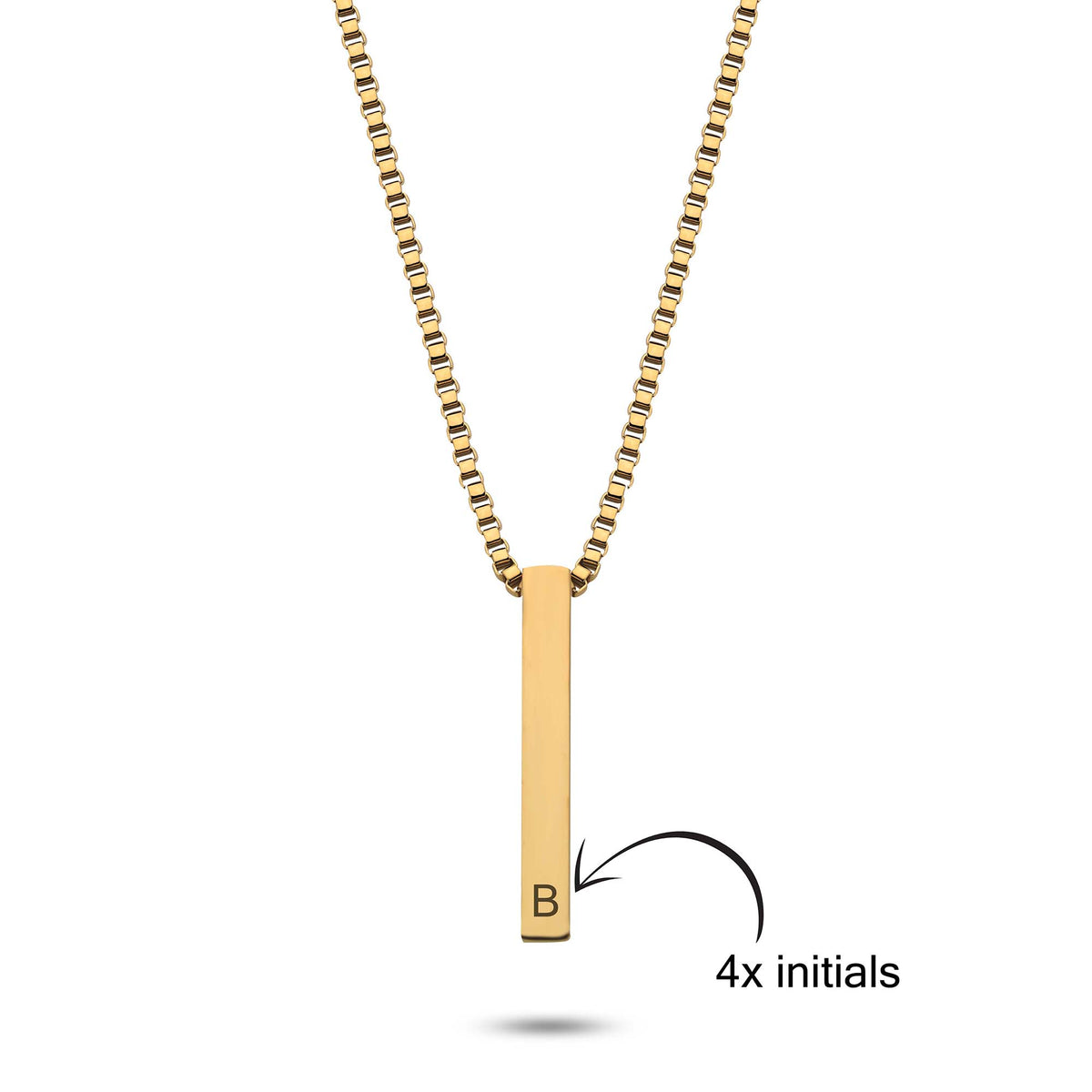 Bar cube initial gold - Personalized