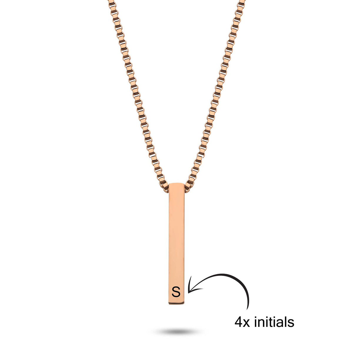 Bar cube initial rosé gold - Personalized
