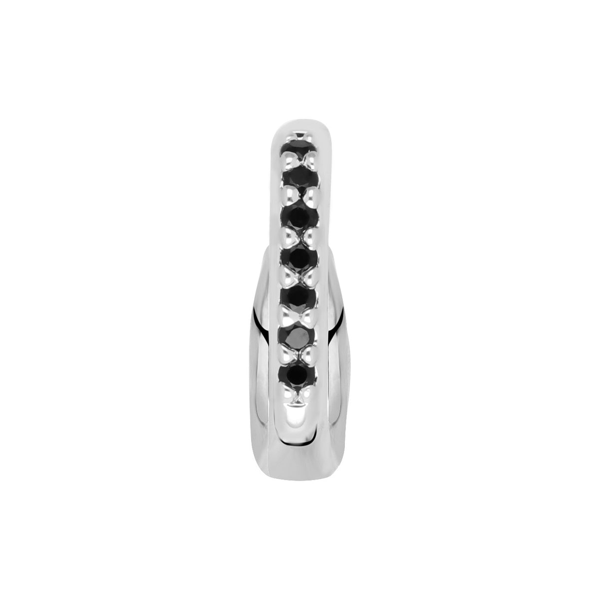 Clip black stones silver - No discoloration