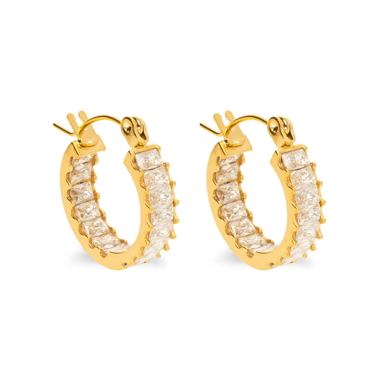 Coral earring white gold - Tarnish free