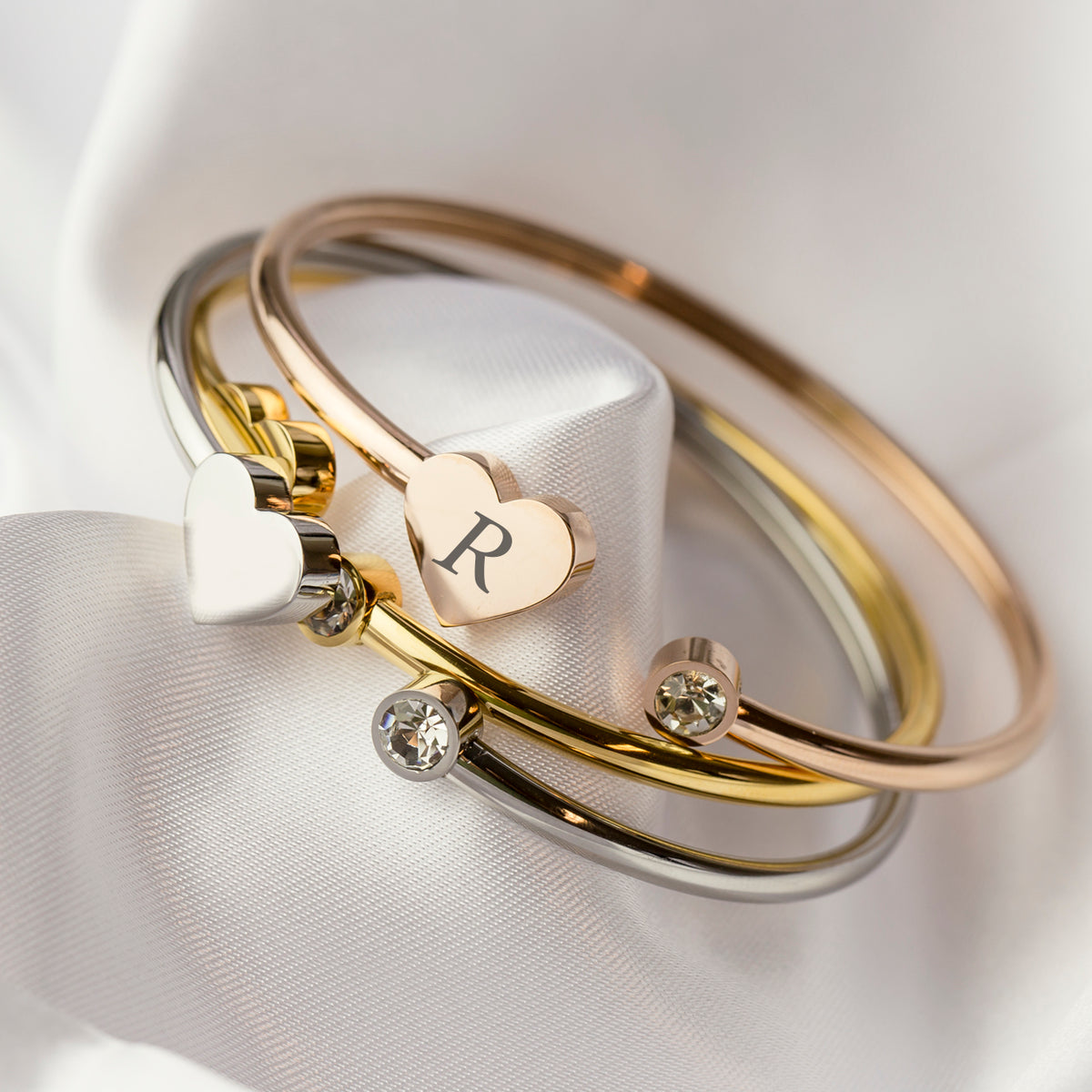 Heart bangle - Stainless steel