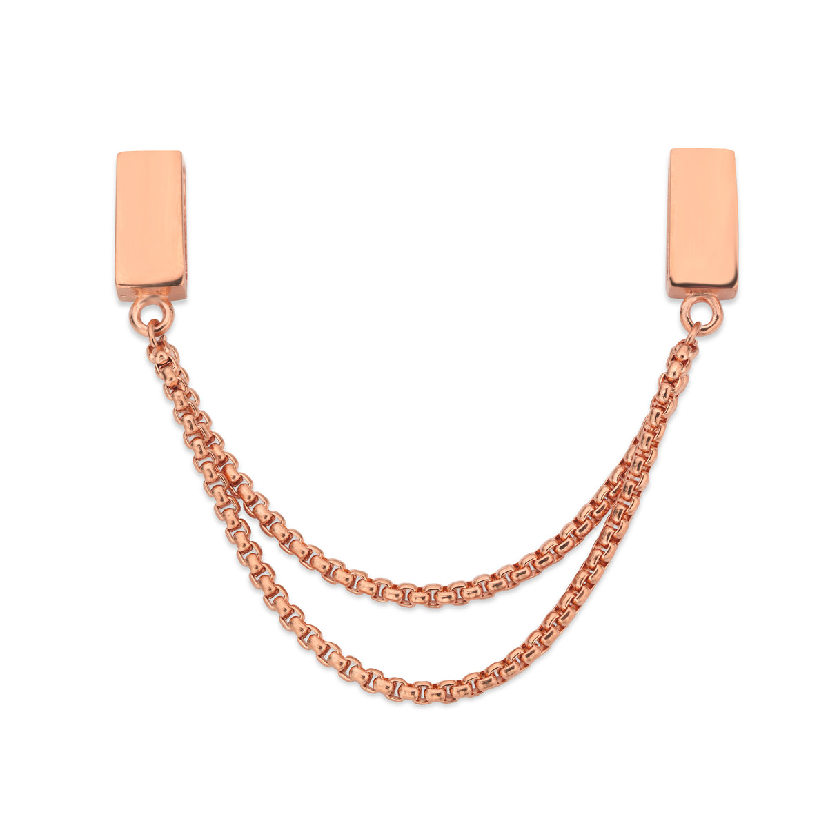 Mesh charm chain rosé gold - Stainless steel