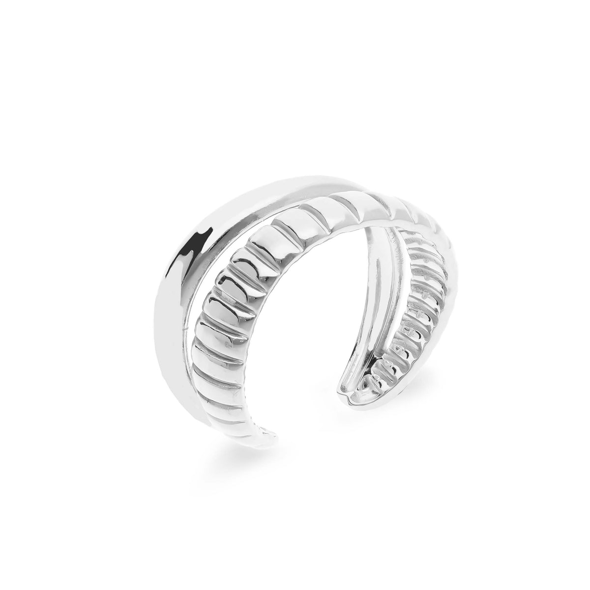 Duo ring silver - Stainless steel