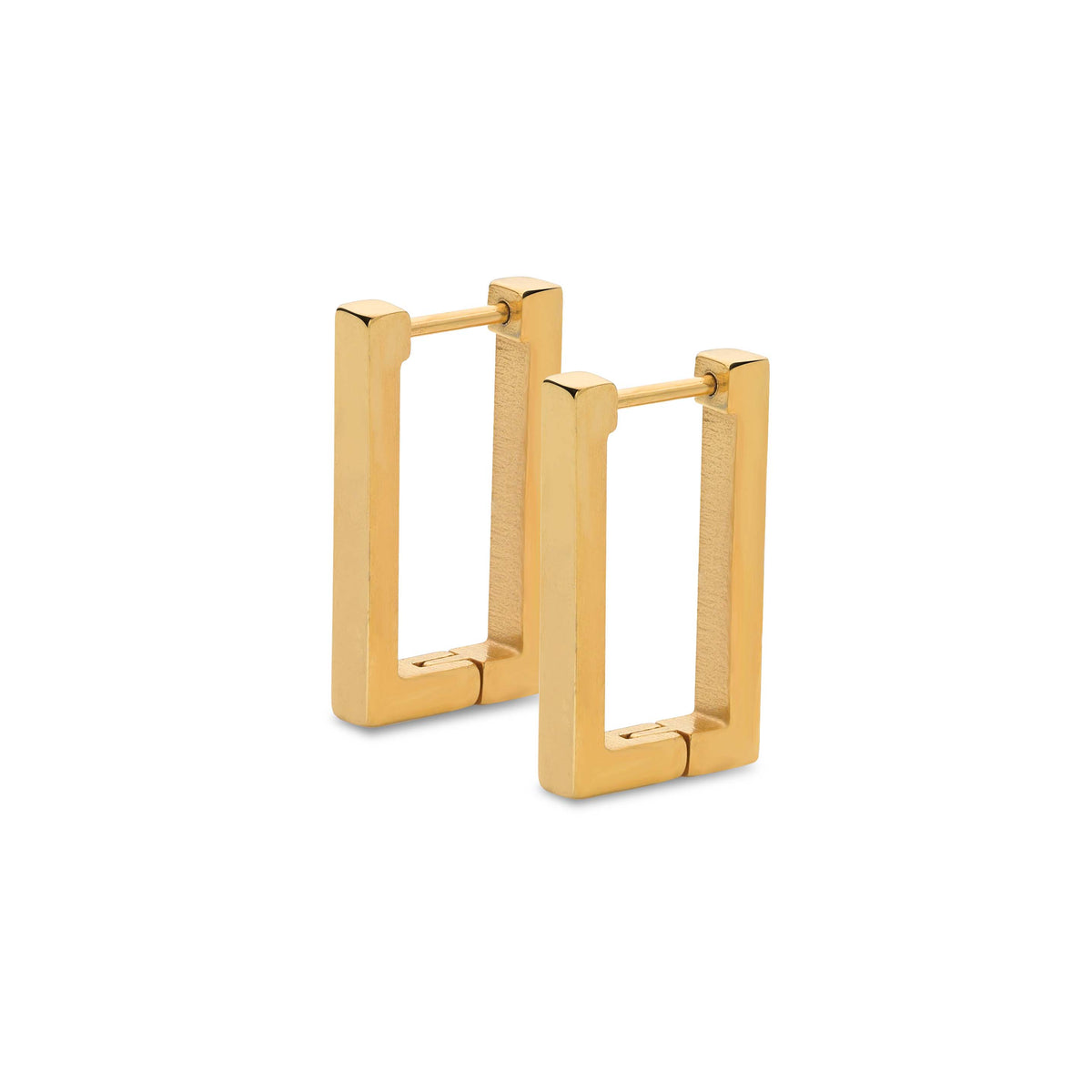 Rectangle earring gold - Stainless steel