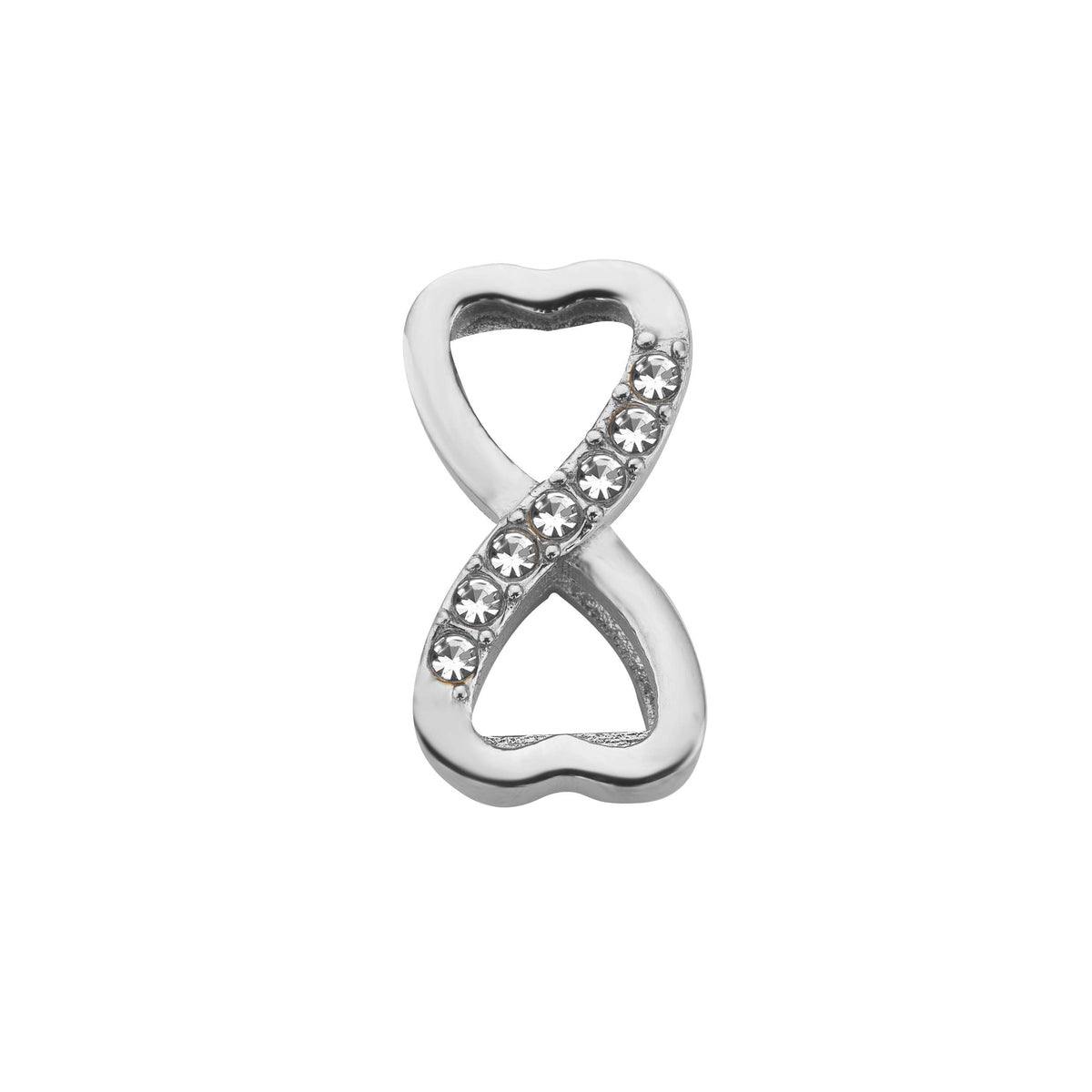 Mesh charm infinity heart silver - Stainless steel