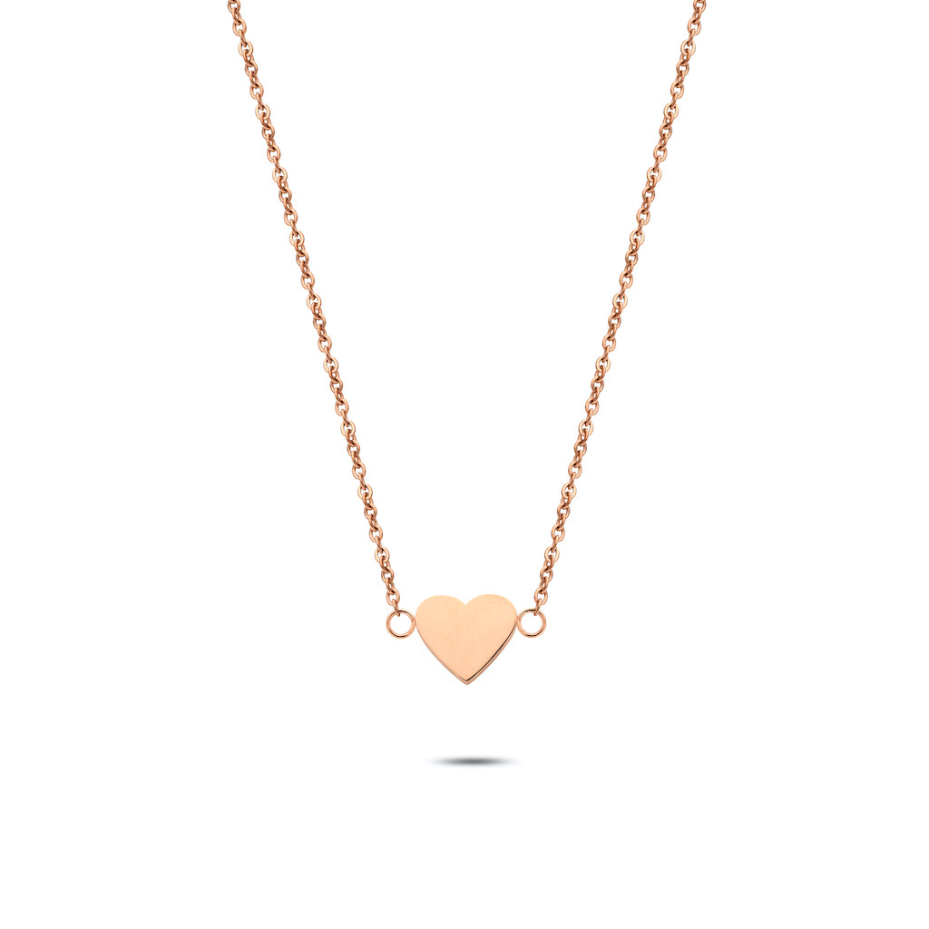 Heart necklace rosé gold - Stainless steel