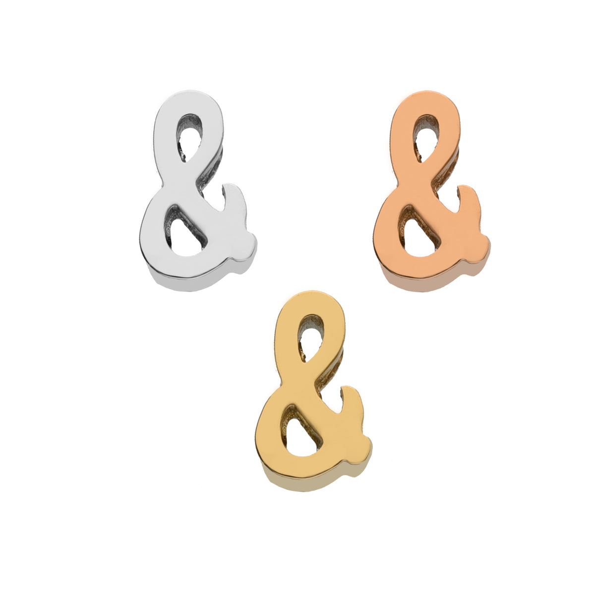 Letter charm & - Stainless steel