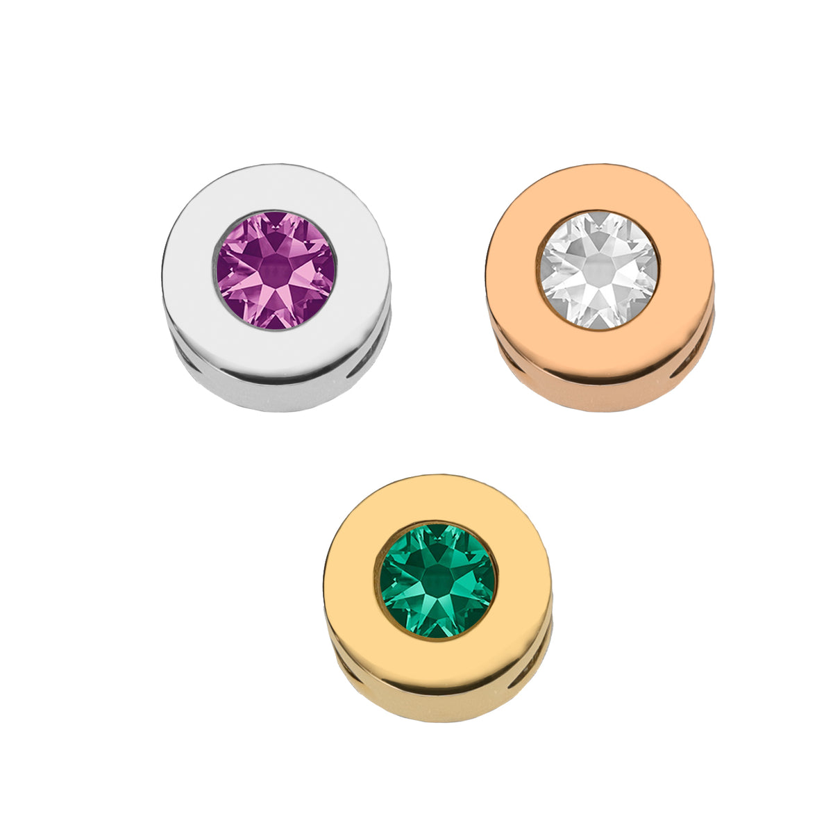 Letter charm birthstone - Stainless steel