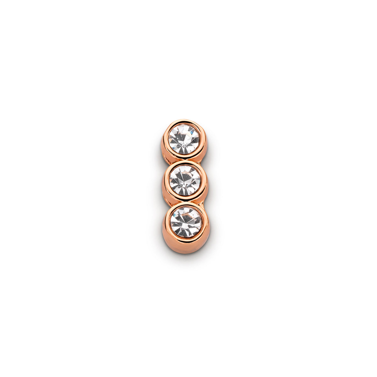 Mesh charm 3 stones rosé gold - Stainless steel
