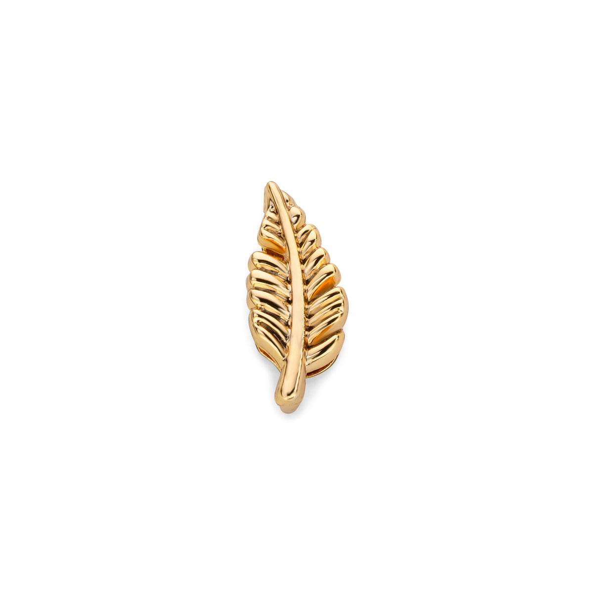 Mesh charm feather gold - Stainless steel