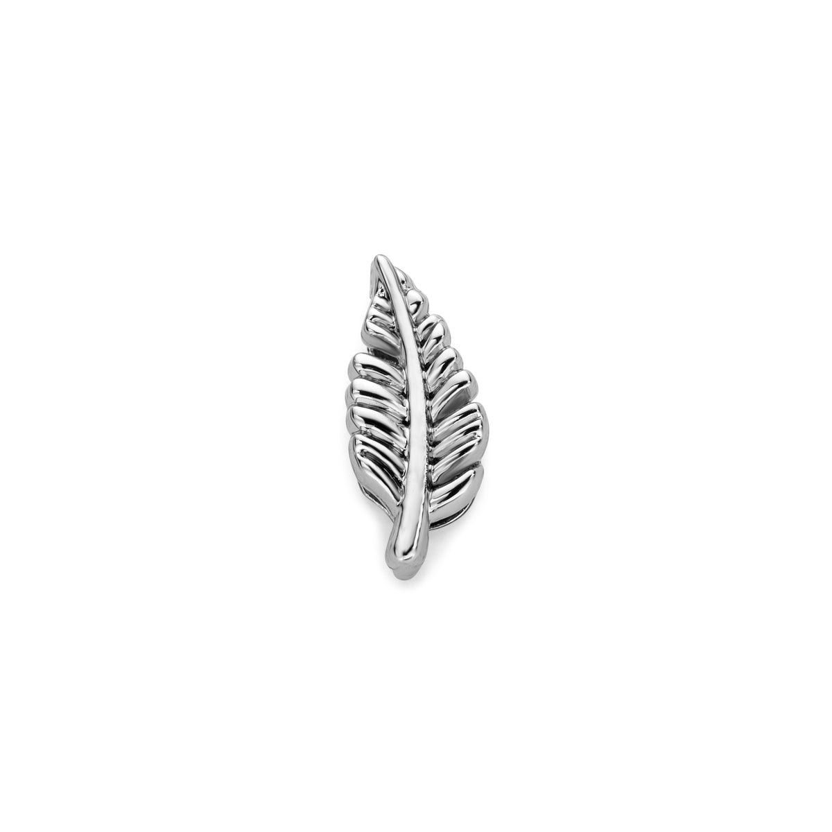 Mesh charm feather silver - Stainless steel