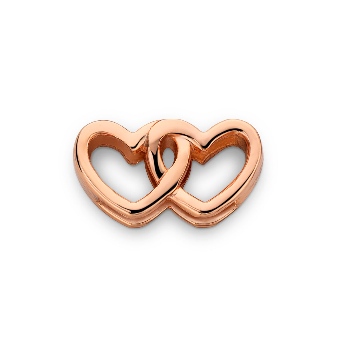 Mesh charm double heart rosé gold - Stainless steel