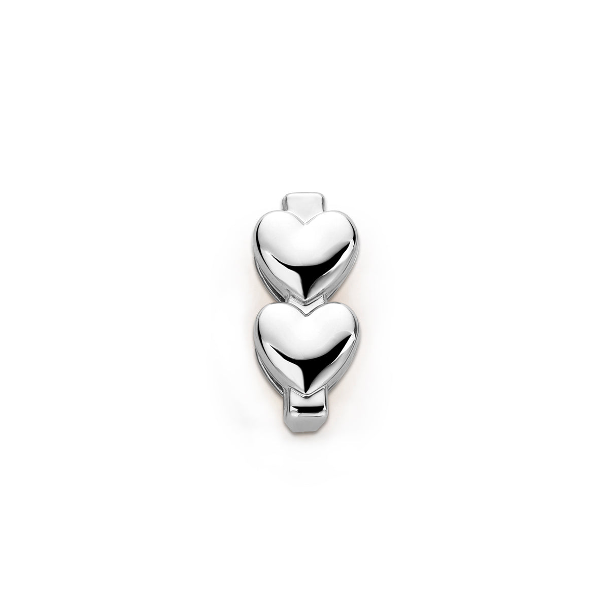 Mesh charm hearts silver - Stainless steel