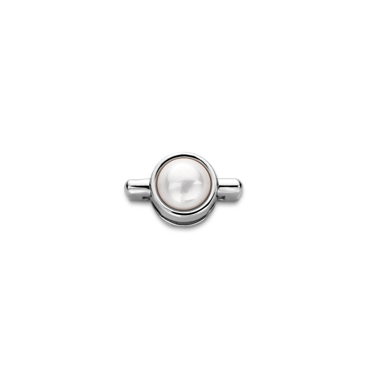 Mesh charm pearl silver - Stainless steel