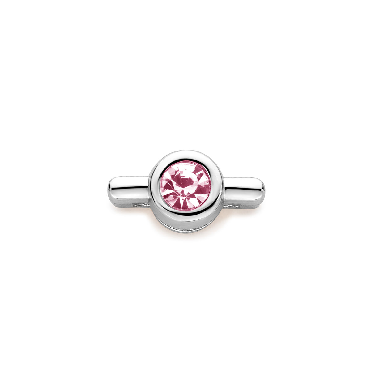 Mesh charm stone silver pink - Stainless steel