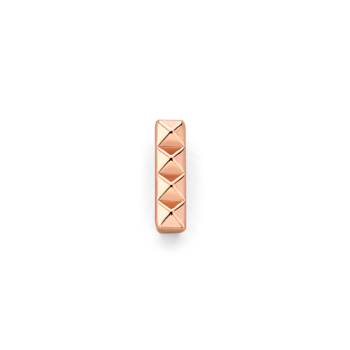 Mesh charm studs rosé gold - Stainless steel