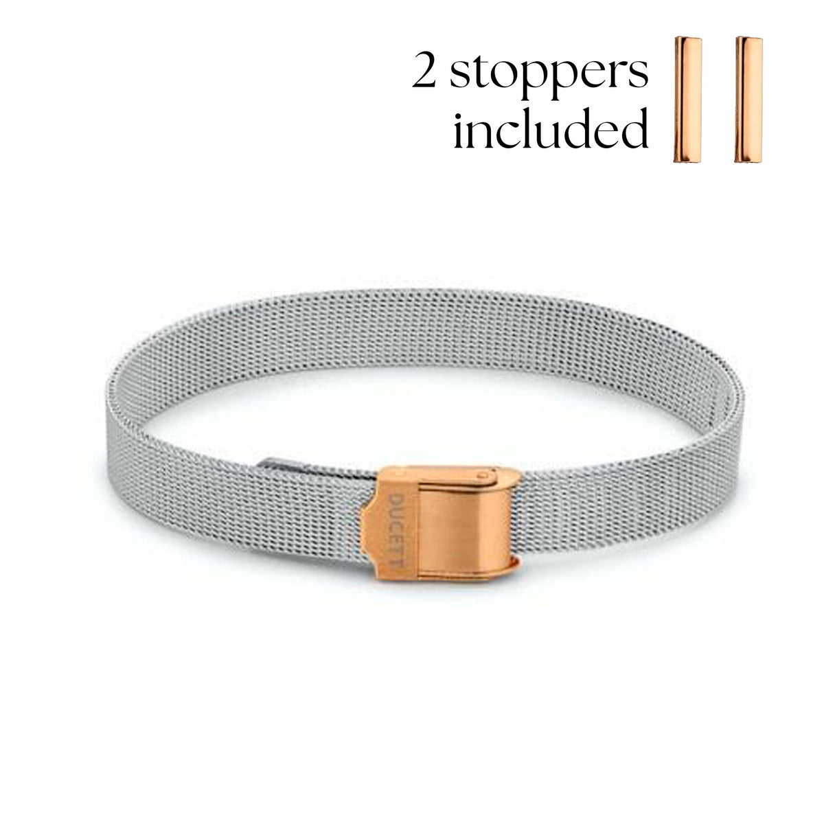 Mesh bracelet silver/rose luxe - Personalized
