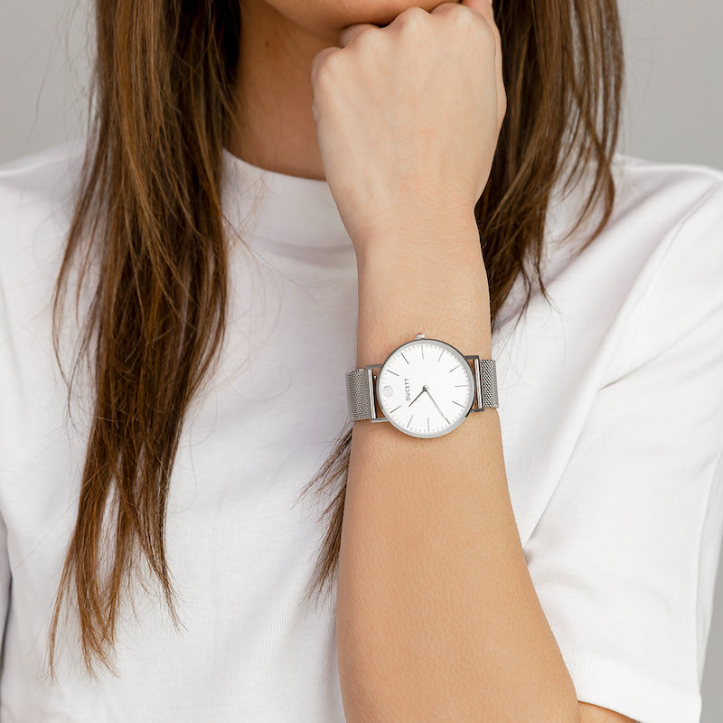 White mesh silver - Stainless steel