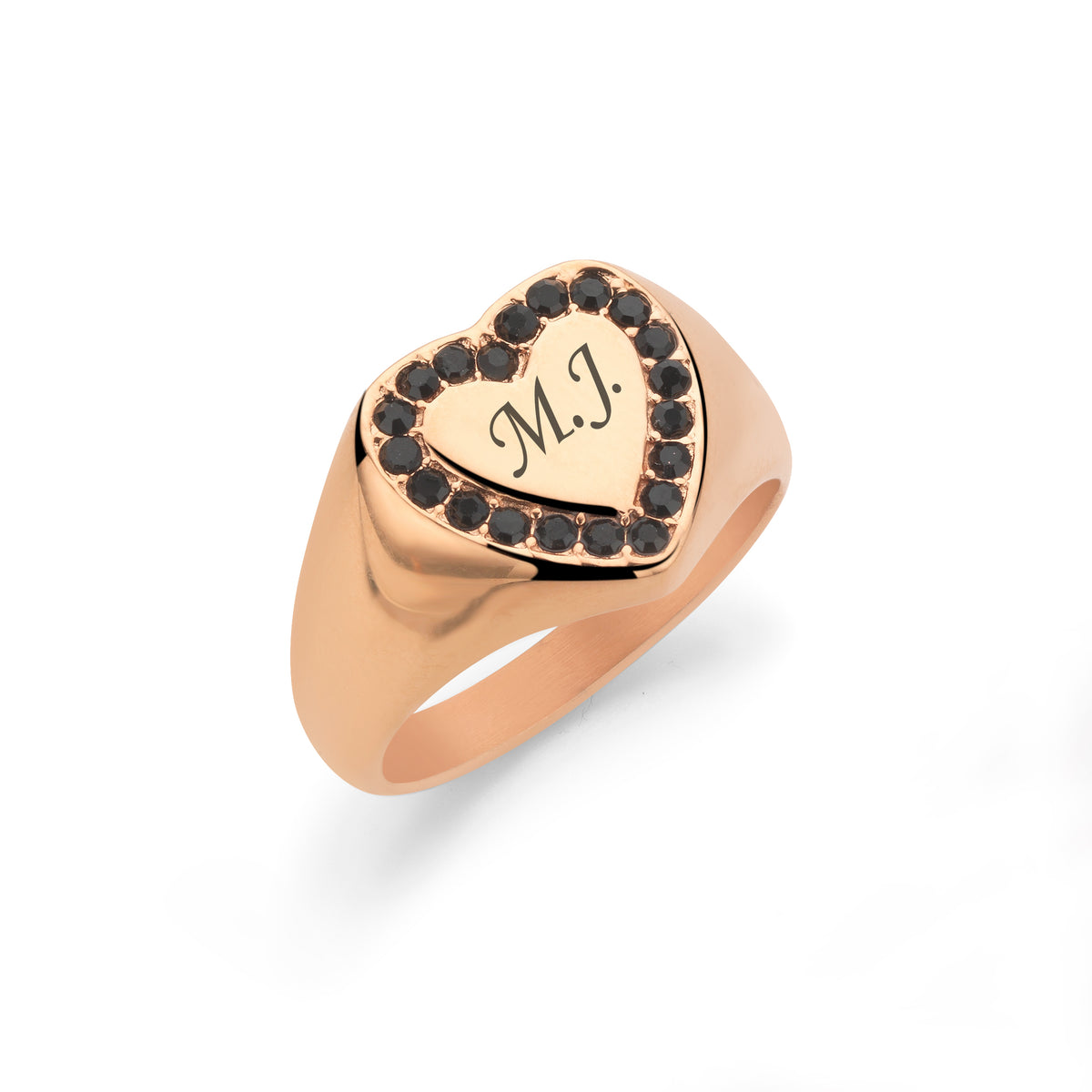 Noir heart rosé gold - Personalized