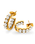Pearl earring gold - Stainless steel